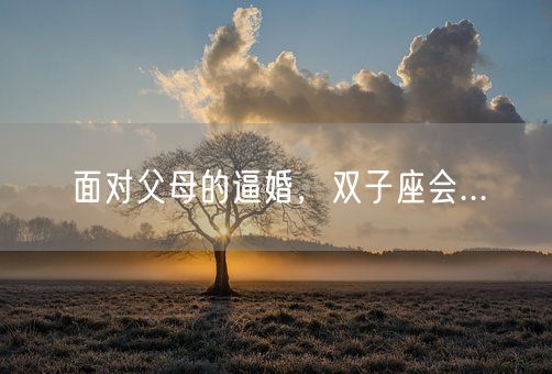面对父母的逼婚,双子座会...(图1) 面对父母的逼婚,双子座会...(图1)