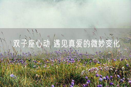 双子座心动 遇见真爱的微妙变化(图1) 双子座心动 遇见真爱的微妙变化(图1)