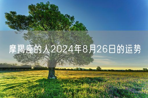 摩羯座的人2024年8月26日的运势(图1)