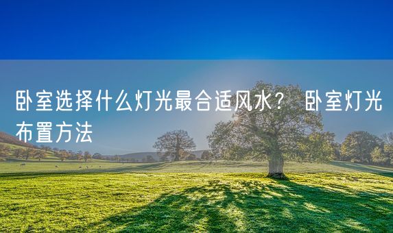 卧室选择什么灯光最合适风水？ 卧室灯光布置方法(图1)