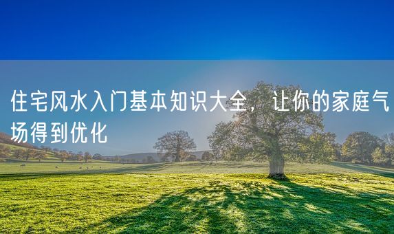 住宅风水入门基本知识大全,让你的家庭气场得到优化(图1) 住宅风水入门基本知识大全,让你的家庭气场得到优化(图1)