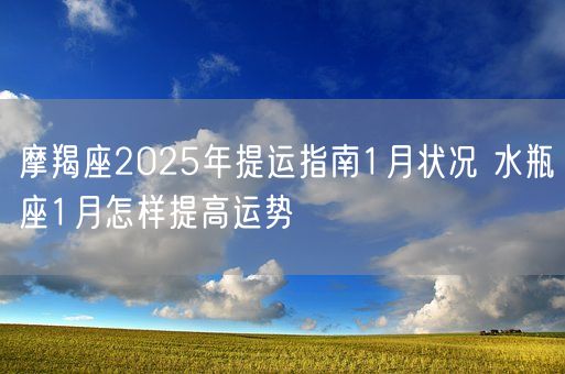摩羯座2025年提运指南1月状况 水瓶座1月怎样提高运势(图1)
