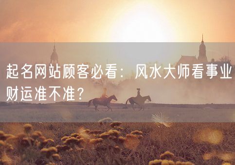 起名网站顾客必看：风水大师看事业财运准不准？(图1)