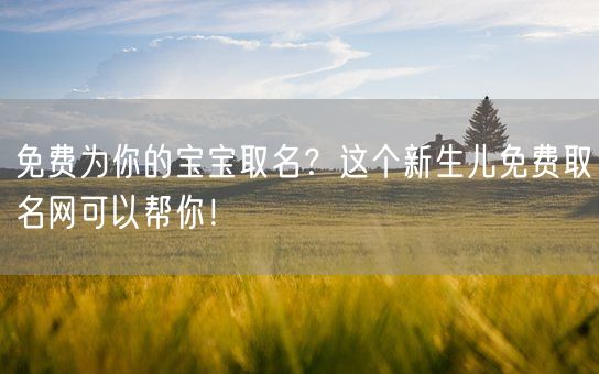 免费为你的宝宝取名？这个新生儿免费取名网可以帮你！(图1)
