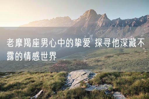 老摩羯座男心中的挚爱 探寻他深藏不露的情感世界(图1)
