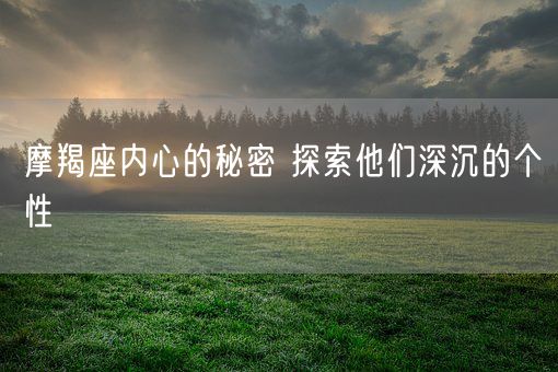 摩羯座内心的秘密 探索他们深沉的个性(图1)