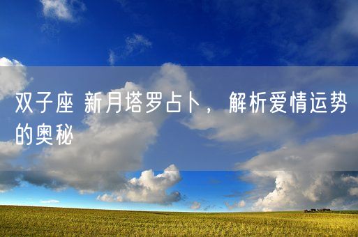 双子座 新月塔罗占卜,解析爱情运势的奥秘(图1) 双子座 新月塔罗占卜,解析爱情运势的奥秘(图1)
