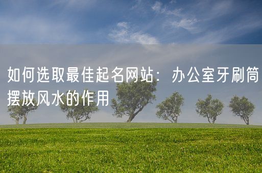 如何选取最佳起名网站：办公室牙刷筒摆放风水的作用(图1)
