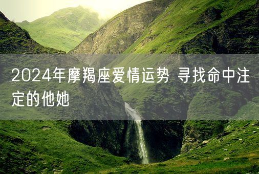 2024年摩羯座爱情运势 寻找命中注定的他她(图1)