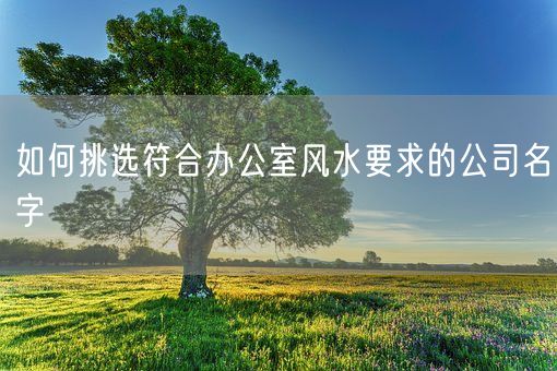 如何挑选符合办公室风水要求的公司名字(图1)