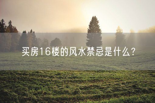 买房16楼的风水禁忌是什么？(图1)