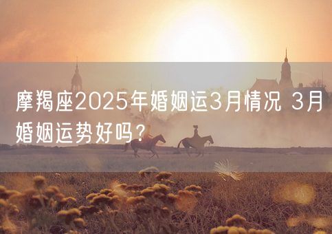 摩羯座2025年婚姻运3月情况 3月婚姻运势好吗？(图1)