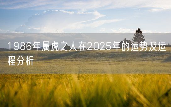 1986年属虎之人在2025年的运势及运程分析(图1)