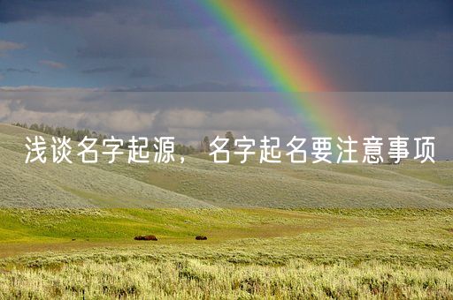 浅谈名字起源，名字起名要注意事项(图1)