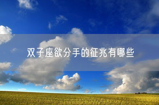 双子座欲分手的征兆有哪些(图1) 双子座欲分手的征兆有哪些(图1)