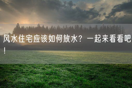 风水住宅应该如何放水？一起来看看吧！(图1)