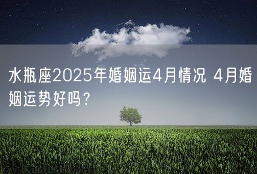 水瓶座2025年婚姻运4月情况 4月婚姻运势好吗？(图1)
