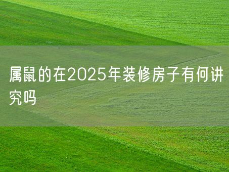 属鼠的在2025年装修房子有何讲究吗(图1)