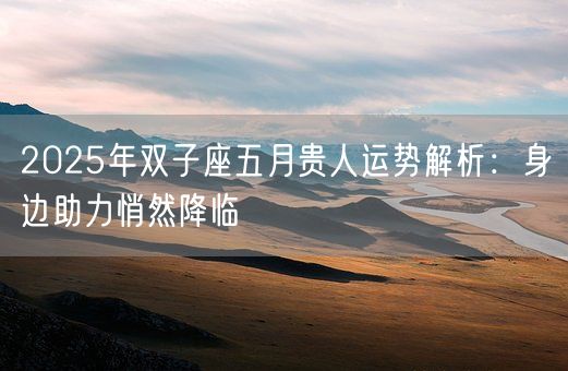 2025年双子座五月贵人运势解析：身边助力悄然降临(图1)