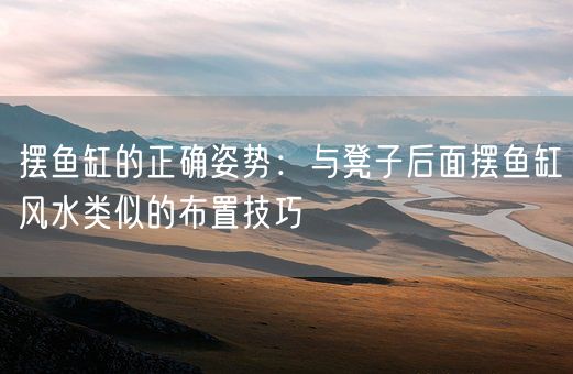 摆鱼缸的正确姿势：与凳子后面摆鱼缸风水类似的布置技巧(图1)