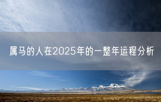 属马的人在2025年的一整年运程分析(图1)