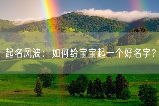 起名风波：如何给宝宝起一个好名字？(图1)