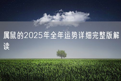 属鼠的2025年全年运势详细完整版解读(图1)