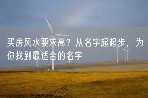 买房风水要求高？从名字起起步，为你找到最适合的名字(图1)
