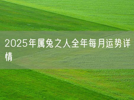 2025年属兔之人全年每月运势详情(图1)