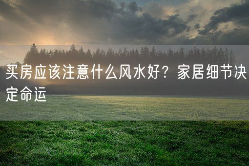 买房应该注意什么风水好?家居细节决定命运(图1) 买房应该注意什么风水好?家居细节决定命运(图1)