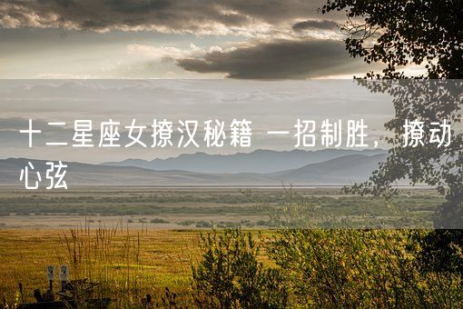 十二星座女撩汉秘籍 一招制胜,撩动心弦(图1) 十二星座女撩汉秘籍 一招制胜,撩动心弦(图1)
