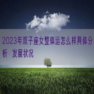 2023年双子座女整体运怎么样具体分析  发展状况