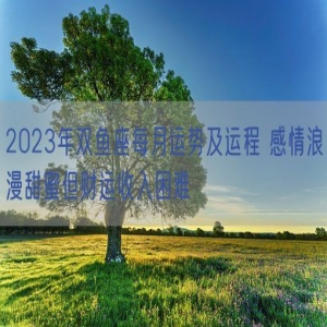 2023年双鱼座每月运势及运程 感情浪漫甜蜜但财运收入困难
