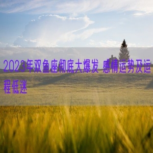 2023年双鱼座彻底大爆发 感情运势及运程低迷