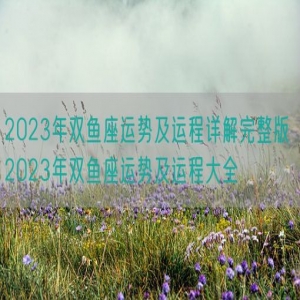 2023年双鱼座运势及运程详解完整版 2023年双鱼座运势及运程大全
