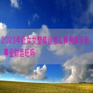 2023年处女女整体运怎么样具体分析  事业财运旺吗
