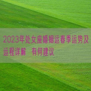 2023年处女座婚姻运春季运势及运程详解  有何建议