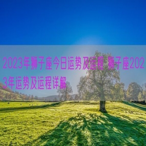 2023年狮子座今日运势及运程 狮子座2023年运势及运程详解 