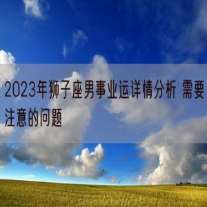 2023年狮子座男事业运详情分析 需要注意的问题