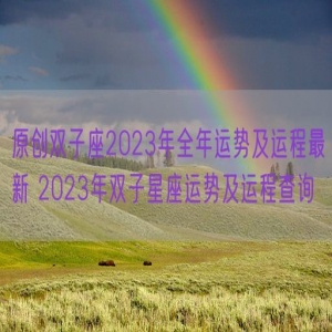 原创双子座2023年全年运势及运程最新 2023年双子星座运势及运程查询