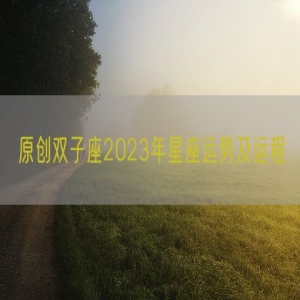 原创双子座2023年星座运势及运程