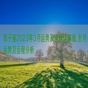 双子座2023年3月运势及运程详解版,全月运势及运程分析