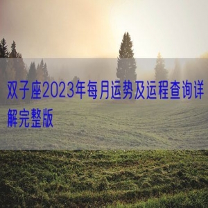 双子座2023年每月运势及运程查询详解完整版