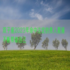 双子座2023年命中注定的贵人星座  不断帮助自己