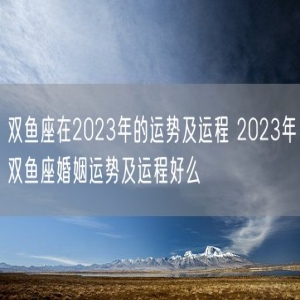 双鱼座在2023年的运势及运程 2023年双鱼座婚姻运势及运程好么