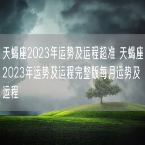 天蝎座2023年运势及运程超准 天蝎座2023年运势及运程完整版每月运势及运程