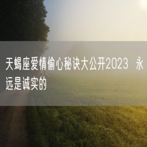 天蝎座爱情偷心秘诀大公开2023  永远是诚实的