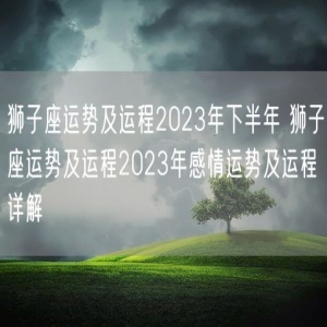 狮子座运势及运程2023年下半年 狮子座运势及运程2023年感情运势及运程详解