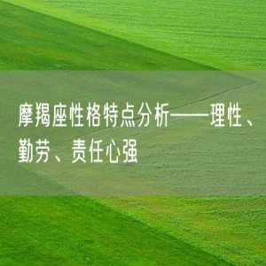 摩羯座性格特点分析——理性、勤劳、责任心强