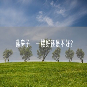 选房子，一楼好还是不好？